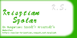 krisztian szolar business card